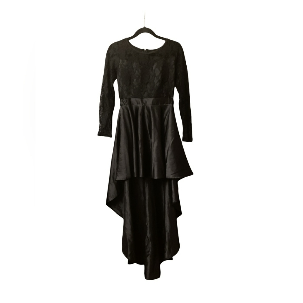 Asymmetrical Black Lace Dress, (Wednesday Addams Vibe)
